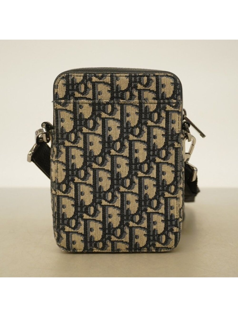 Dior Shoulder Bag Trotter Canvas Black Beige Silver - Picture 8 of 8